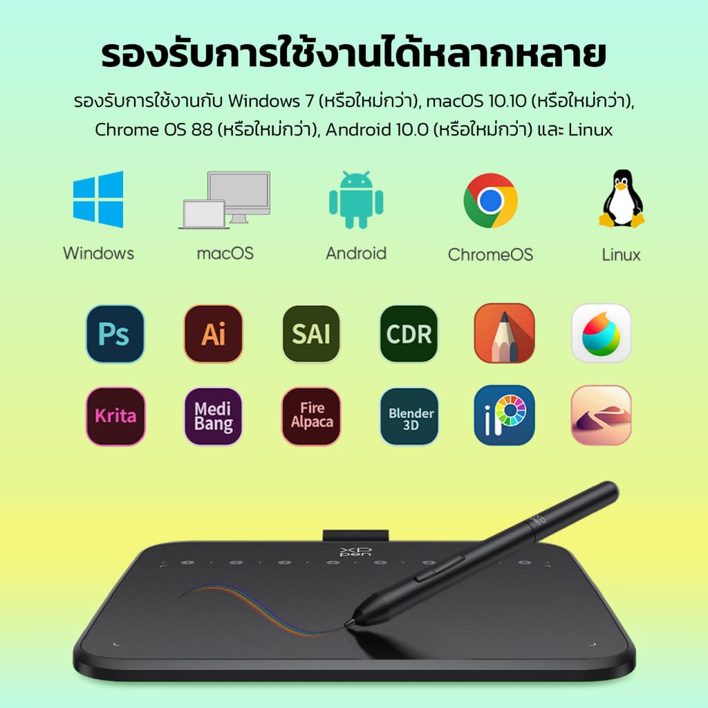 XPPen Deco 640 ขนาด 6.3 x 3.5 นิ้ว แรงกด 16,384 ระดับ ประกัน 1 ปี รูปที่ 7