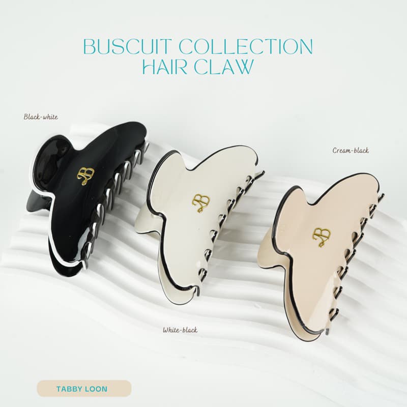 Tabby Loon Biscuit Classy Hair Claw Free Box วัสดุพรีเมียม Acetate รูปที่ 1