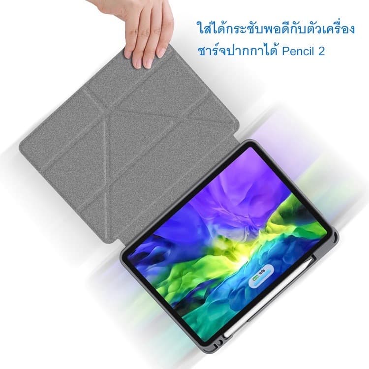 MUTURAL แท้ เคสพับจีบ กระเป๋าใส่ปากกา KK Gen11 Air6/7/8 M4 /Pro 13 2025/ Air5 10.9/Gen9 10.2 รูปที่ 4