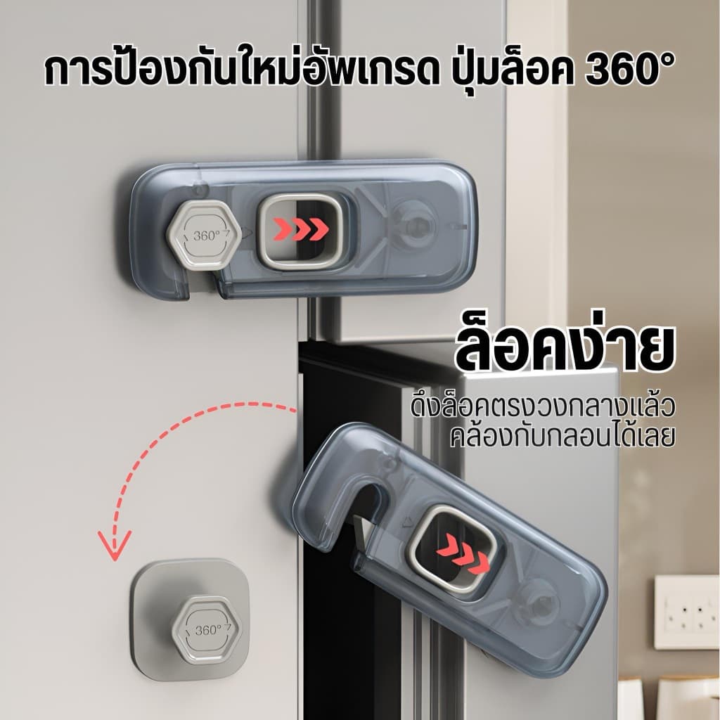 ที่ล็อคตู้ ประตู สายล็อคตู้เย็น กันเด็กเปิด เพื่อความปลอดภัยสำหรับเด็ก ป้องกันการหนีบ กันเด็กเปิด รูปที่ 2