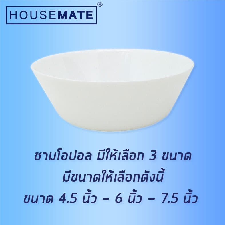 SP-MLW ลดล้างสต็อก จาน ชามโอปอล OPAL GLASS สีขาวล้วน ไม่มีลาย จำกัดการสั่งไม่เกิน 6ใบ/1ออร์เดอร์ รูปที่ 4
