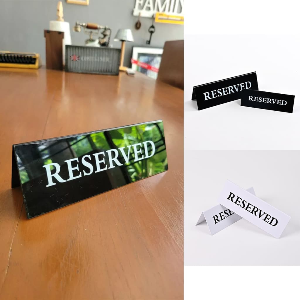ป้ายจองโต๊ะreserved 15*5ซม.20*7ซม.ป้ายตั้งโต๊ะ อะคริลิค สำหรับร้านอาหาร โรงแรม ร้านกาแฟ รูปที่ 6