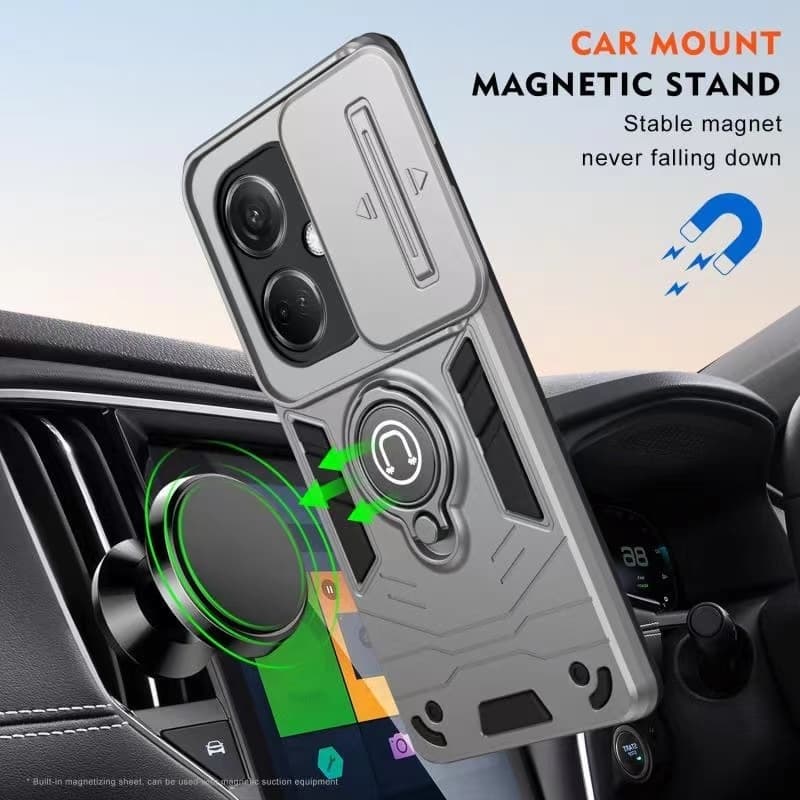 Ring เคสสไลด์กล้อง Case Oppo A6T A6 A6X F31 A6Pro A5I A5 A5X A5Pro A3 A3X Reno11F กันกระแทก เคสขาตั้ง แม่เหล็ก รูปที่ 6