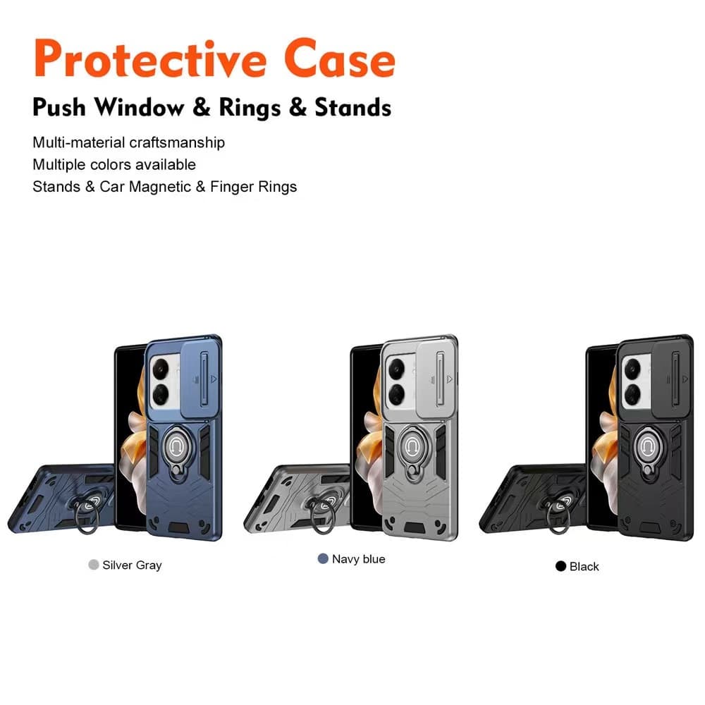 Ring เคสสไลด์กล้อง Case Oppo A6T A6 A6X F31 A6Pro A5I A5 A5X A5Pro A3 A3X Reno11F กันกระแทก เคสขาตั้ง แม่เหล็ก รูปที่ 9