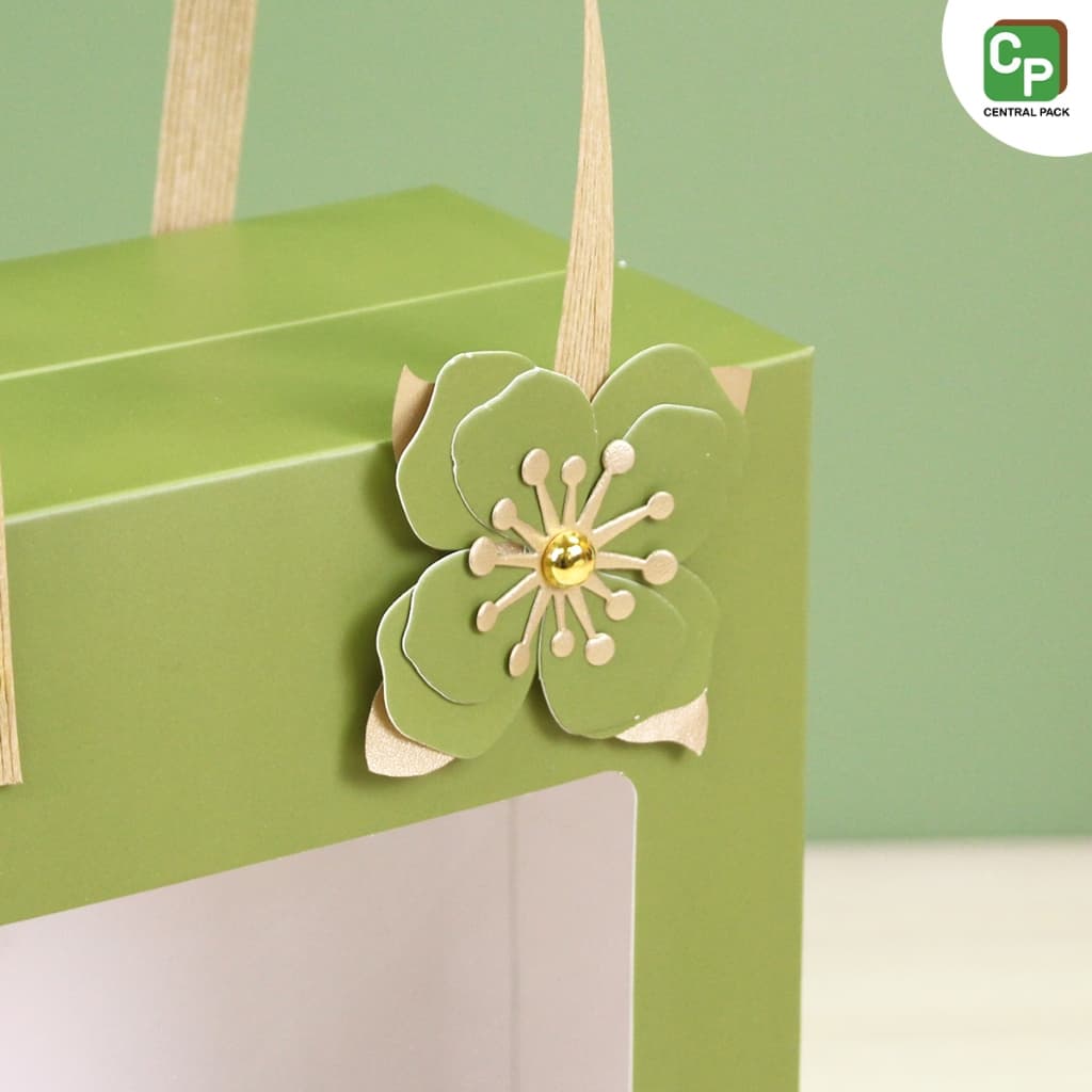 กล่องหูแข็งหน้าต่าง ดอกไม้ DIY กล่องใส่ของขวัญ ของฝาก ชุดกิ๊ฟเซทน้ำหอม ของรับไหว้ รูปที่ 6
