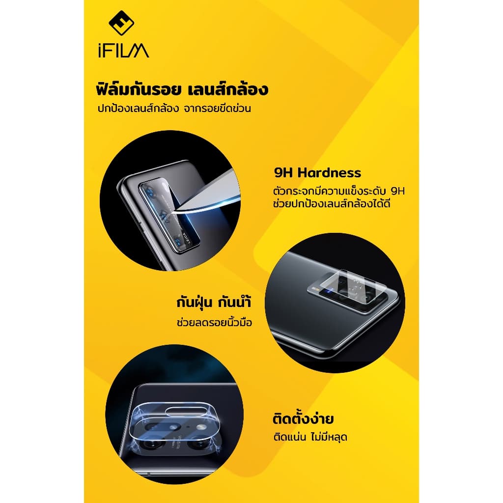 iFILM ฟิล์มกระจก เลนส์กล้อง For Redmi 12 13 13C 14C 15 redmi 15c Note 13 14 Pro Plus note15 A3 A5 ฟิล์มกล้อง Lens Glass รูปที่ 5