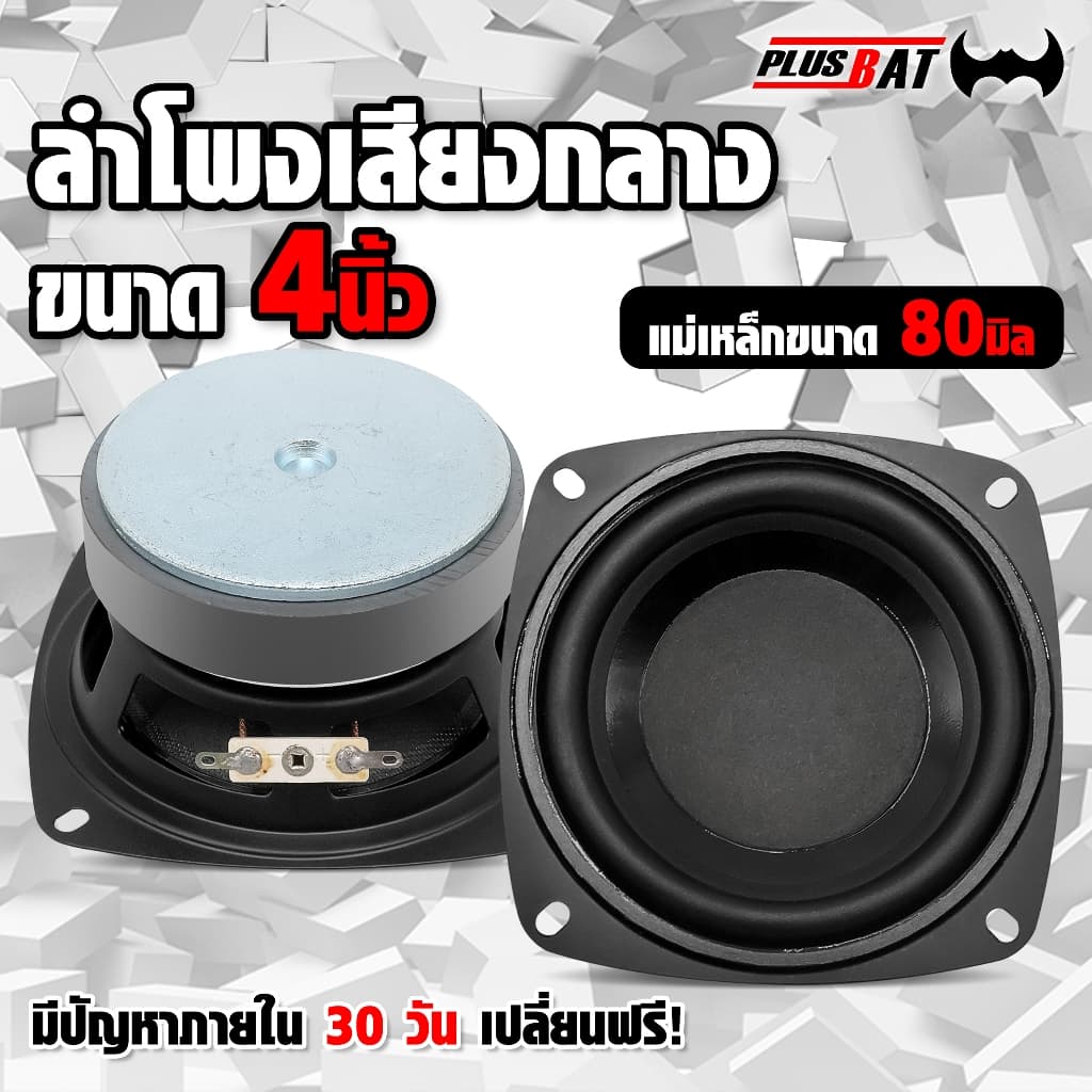 GTR ลำโพงเสียงกลาง4 นิ้วกลางใสคมชัด มิดเบสกระชับแน่นๆแม่เหล็กขนาด 80 มิล.ลำโพงติดรถยนต์ ลำโพงตู้ DIY รูปที่ 1