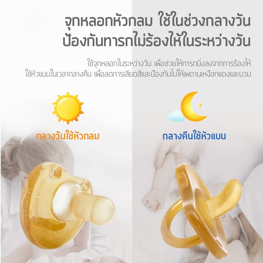 จุกนมหลอกซิลิโคน จุกนมหลอกเด็ก BABY จุกดูดสำหรับเด็กแรกเกิด 0-3 เดือน รูปที่ 2