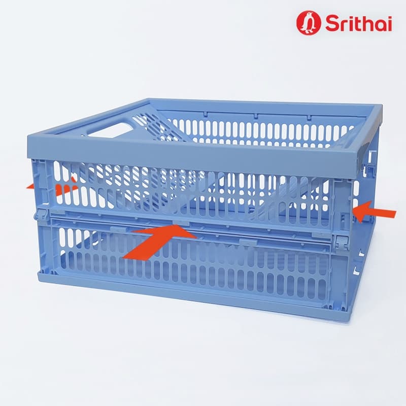 Srithai Superware ลังพลาสติก ตระกร้าพลาสติกพับได้ กล่องใส่ของท้ายรถซ้อนได้ รุ่น T27-A รูปที่ 2