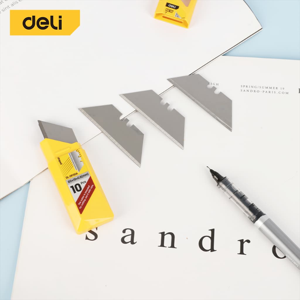 Deli ใบมีดคัตเตอร์ ใบมีด ขนาดเล็ก คม จำนวน 10ใบ พร้อมกล่องบรรจุ สำหรับเปลี่ยน Knife Blade รูปที่ 4