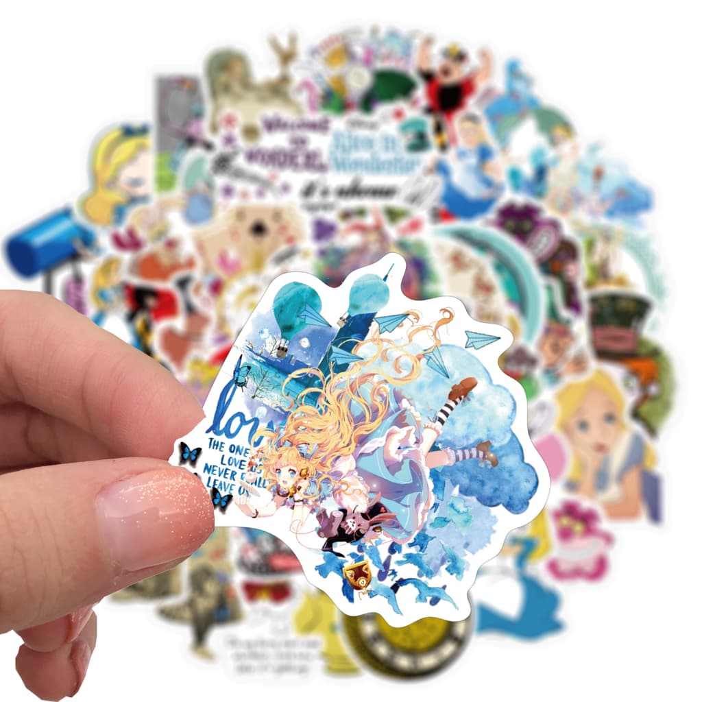 Disney Princess ดิสนี่ย์ ปริ๊นเซส 50แผ่น กันน้ำ สติ๊กเกอร์ Alice in Wonderland อลิซในแดนมหัศจรรย์ sticker รูปที่ 6