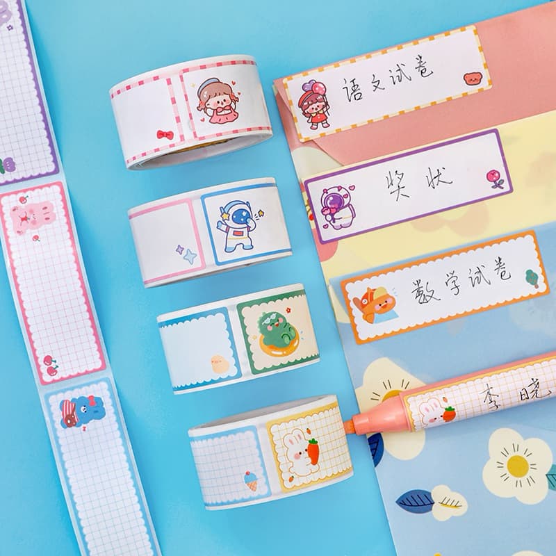 สติ๊กเกอร์ ป้ายชื่อ สติกเกอร์ติดชื่อ นักเรียน ม้วนละ 60 ชิ้น น่ารักๆ Sticker อเนกประสงค์ DIY ตกแต่ง กันหาย รูปที่ 4