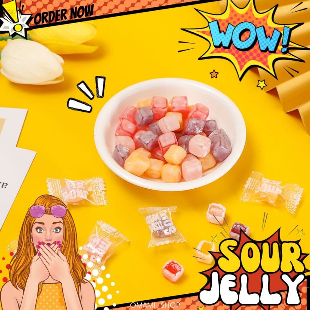 NEW!! เยลลี่จี๊ดจ๊าด 50-100ชิ้น เยลลี่เปรี้ยว เยลลี่น้ำแข็ง รสผลไม้รวม ขนมแก้ง่วง เปรี้ยวอร่อย กินเพลิน รูปที่ 7