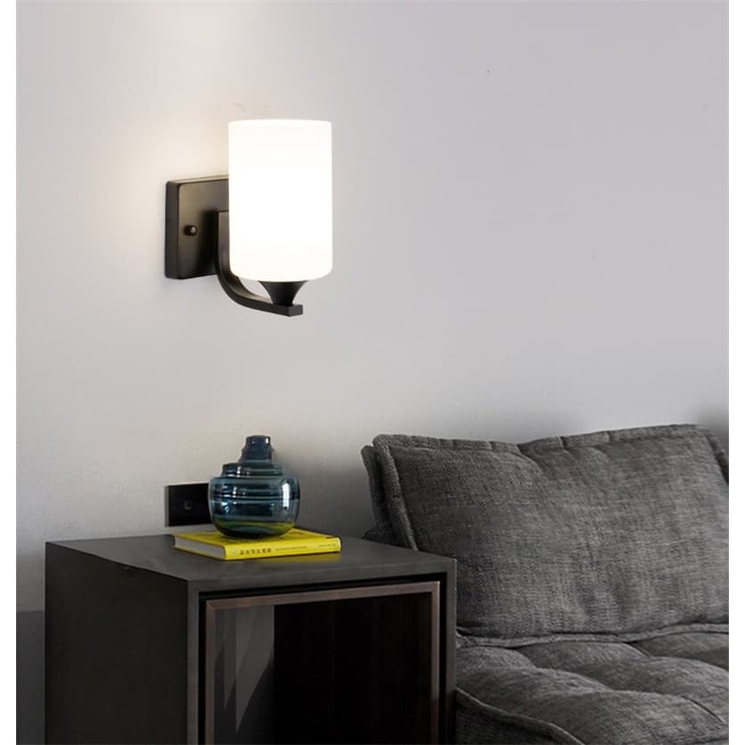 โคมไฟติดผนังที่ทันสมัย ​​LED E27 ไฟห้องนอนสำหรับตกแต่งบ้าน Nordic ห้องนั่งเล่น Foyer Corridor Light รูปที่ 2