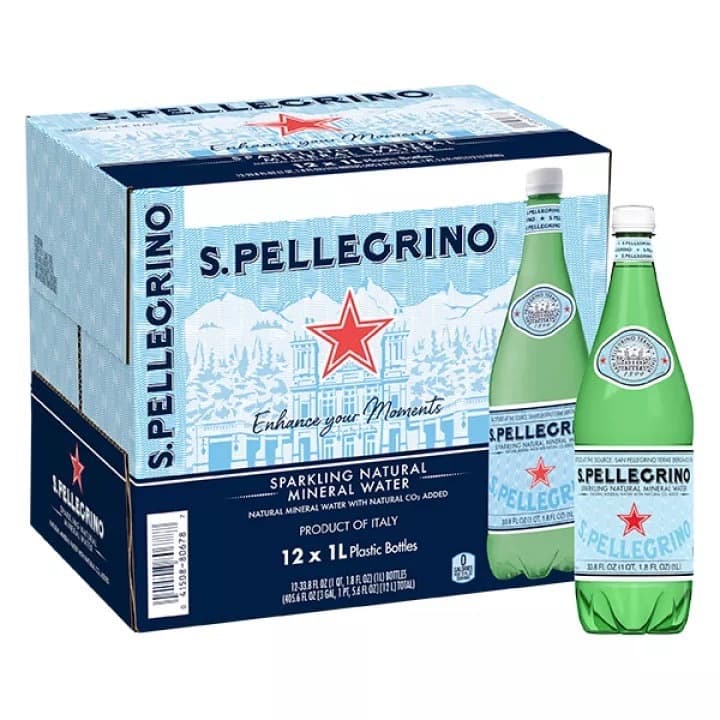 San Pellegrino Sparkling Mineral Water 1000 ml น้ำแร่อัดแก๊สธรรมชาติ ขวดพลาสติก 12 ขวด รูปที่ 1