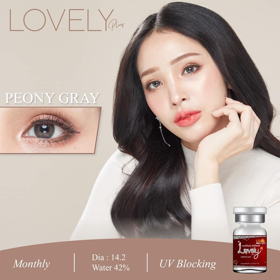 คอนแทคเลนส์ ขนาดมินิBrown/Gray Peony รูปที่ 4