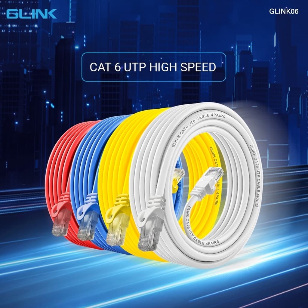 GLINK สายแลน LAN CAT6 สายสำเร็จ Gigabit 1000M UTP Cable 2/3/5/10/15/20 เมตร รูปที่ 2