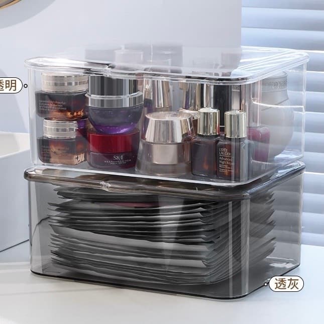 SALEกล่องใส่มาส์กหน้ามีฝาปิดขนาดใหญ่ BIGBOX ใช้เก็บของทั่วไป วัสดุอย่างดี สีใส รูปที่ 4