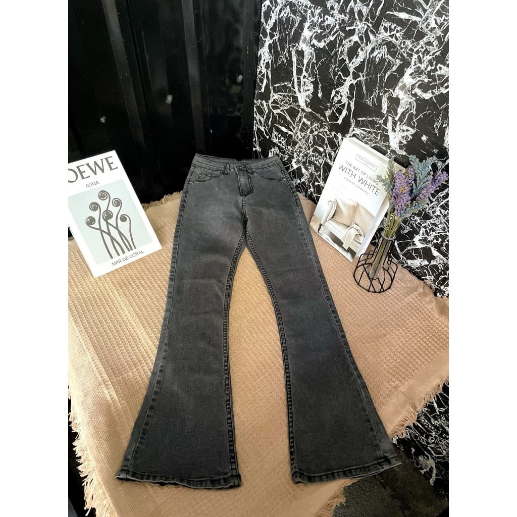 Cc jeans 237 S-5XL กางเกงยีนส์ ทรงขาม้า ยืด สีดำฟอก รูปที่ 9