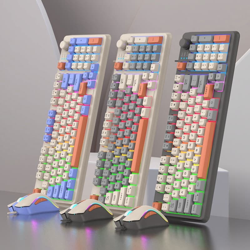 K820 RGB คีย์บอร์ดเกมมิ่งมีสาย USB Keyboard 94 คีย์ เซตคีย์บอร์ด+เมาส์ สําหรับแล็ปท็อป เดสก์ท็อป Pc รูปที่ 6