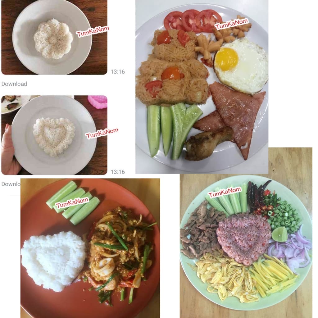 พิมพ์ข้าว พลาสติก 5 นิ้ว เคาะได้ ลาย หัวใจ หมี ดอกไม้ รูปที่ 2