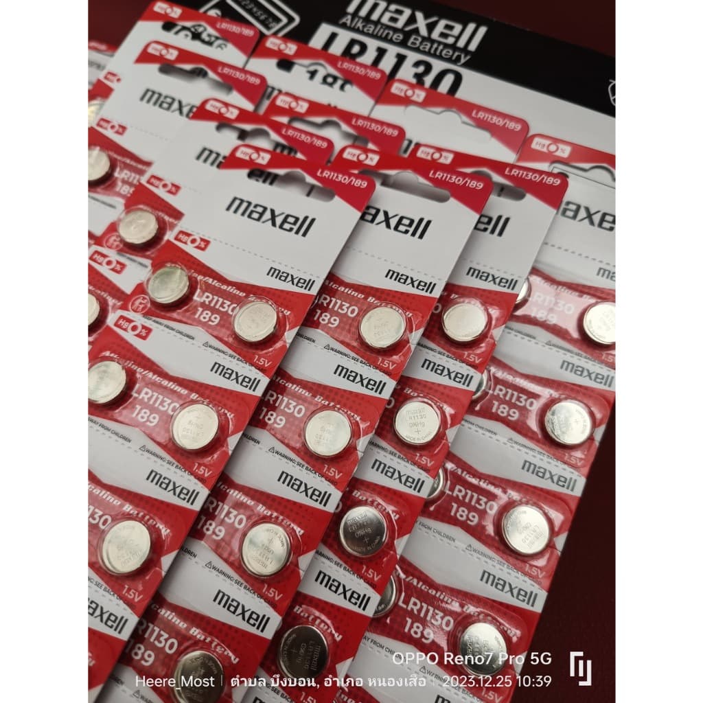 ถ่านกระดุม แท้ล้าน% maxell LR1130 1.5V 189,389,390,SR1130,LR54,L1131,AG10 รูปที่ 9