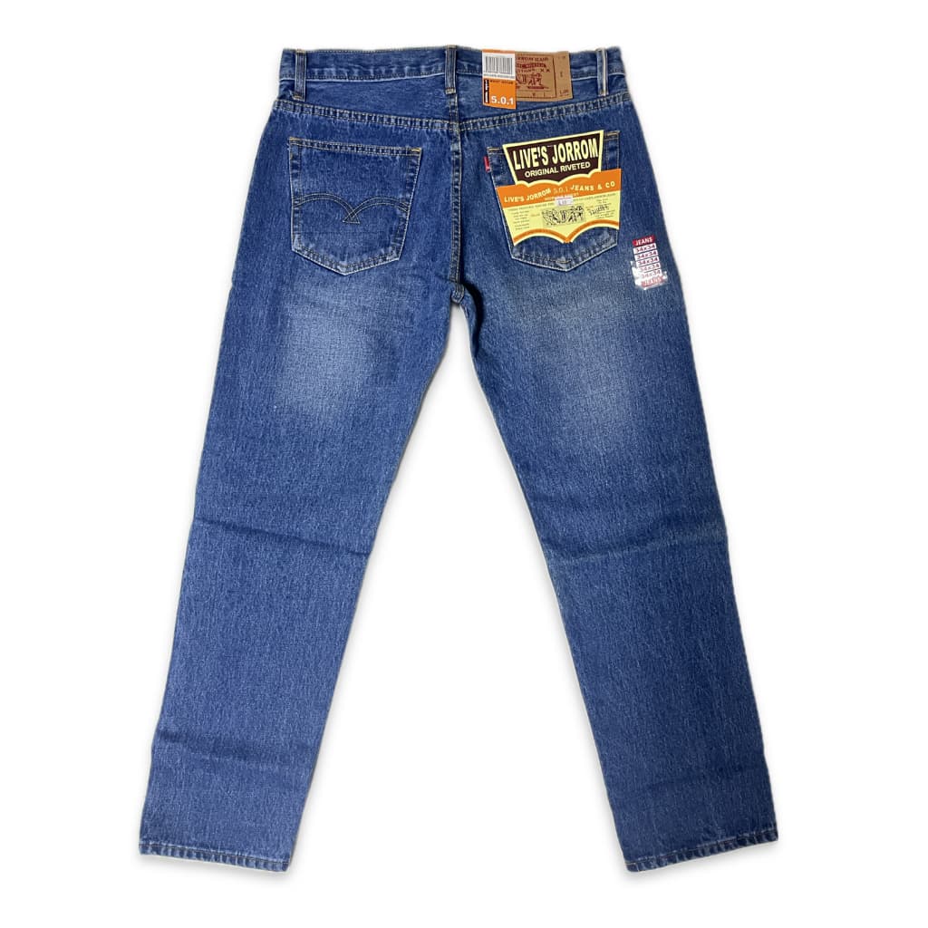 กางเกงยีนส์ ผู้ชาย ริมแดง ทรงกระบอก ผ้าไม่ยืด สีน้ำเงิน LJR Jeans Selvedge Denim Men Jeans รูปที่ 1