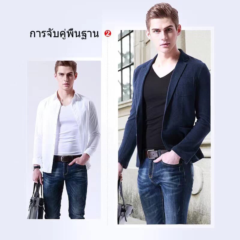 เสื้อยืดผู้ชาย แขนกุด ผ้าไอซ์ซิลค์บางคอวี เสื้อกล้ามฟิตเนสออกกำลังกายในยิมผ้าไอซ์ซิลค์ รูปที่ 8
