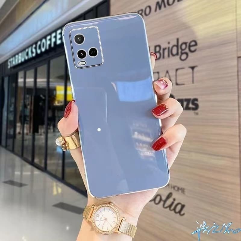 เคสสีพื้น สำหรับ Vivo Y21 Y21T T1X Y33 Y33S Y20 Y20S Y20I Y12A Y12S Y3S Y11 Y12 Y15 Y17 Y15S Y01 Y01A V60 V50ขอบเงา รูปที่ 6