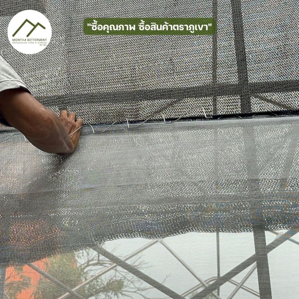 สแลน 60% หน้า2เมตร ทอ3เข็ม สั่งตัดความยาวตามต้องการ ตาข่ายกรองแสง สแลนกรองแสง กันแดด ทน เหนียว หนา สีเขียว สีดำ สีเงิน รูปที่ 4