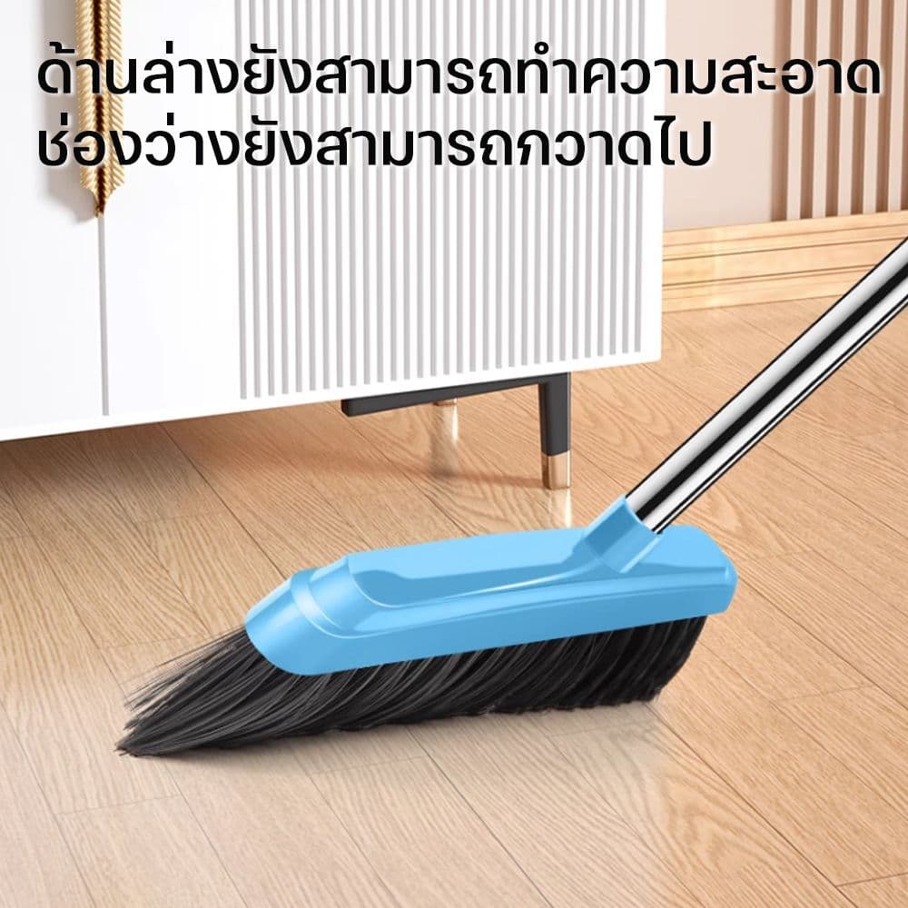 ชุดไม้กวาด ไม้กวาดพร้อมที่ตักผงหรือตักขยะ ที่โกยผงชุดที่โกยผงเอนกประสงค์ มี 3สี กวาดเข้าถึงทุกมุมของบ้าน รูปที่ 4