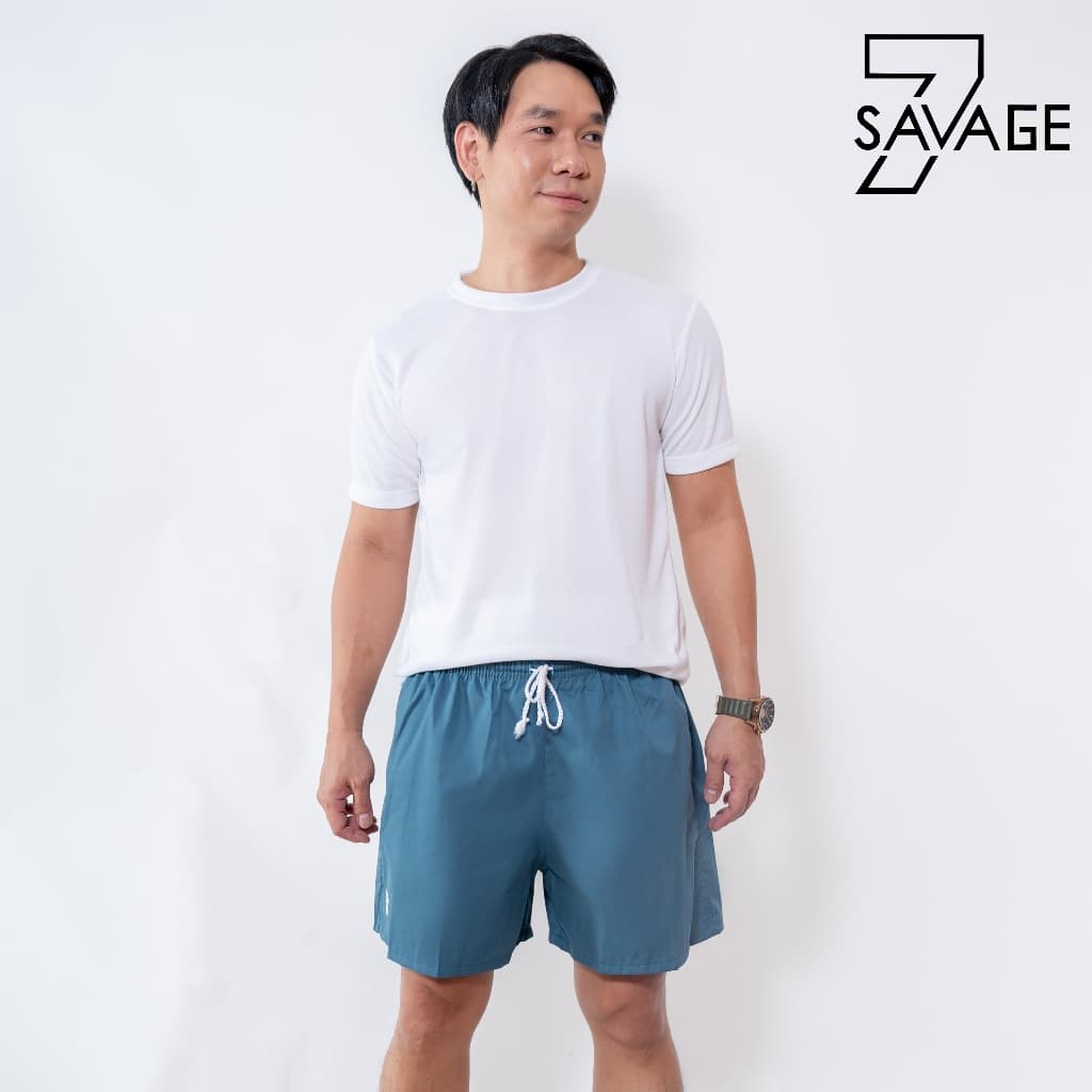 กางเกงขาสั้น เอว 24 - 55” เอวยางยืด S/M/L/XL/2XL/3XL สีพื้น unisex Oversize คนอ้วนใส่ได้ ทรงBang รูปที่ 6