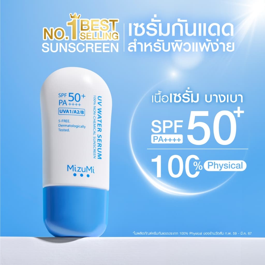 MizuMi UV Water Serum SPF50+ PA++++ 40g No.1 Best Selling Sunscreen เซรั่มกันแดด บางเบา ไม่อุดตัน ปกป้องสูงสุด รูปที่ 4