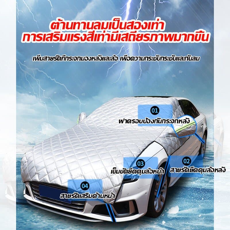 รุ่นขยายม่านบังแดดรถยนต์ กันแดด100%UV กันแดด กันน้ำ ที่บังแดดรถยนต์ ผ้าคลุมรถยนต์ ม่านกันแดดรถยนต์ บังแดดหน้ารถยนต์ รูปที่ 3