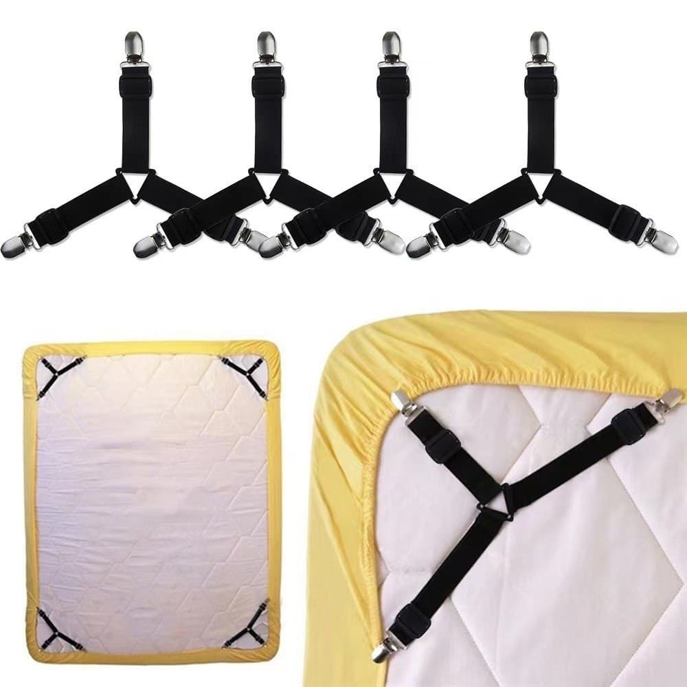Bed Clip ยึดผ้าให้ตึงไม่ลืนหลุด สายรัดมุม 4 ชิ้น สำหรับผ้าปูที่นอน ผ้าคลุมเตียง คลุมโต๊ะ โซฟา แบบอเนกประสงค์ รูปที่ 8