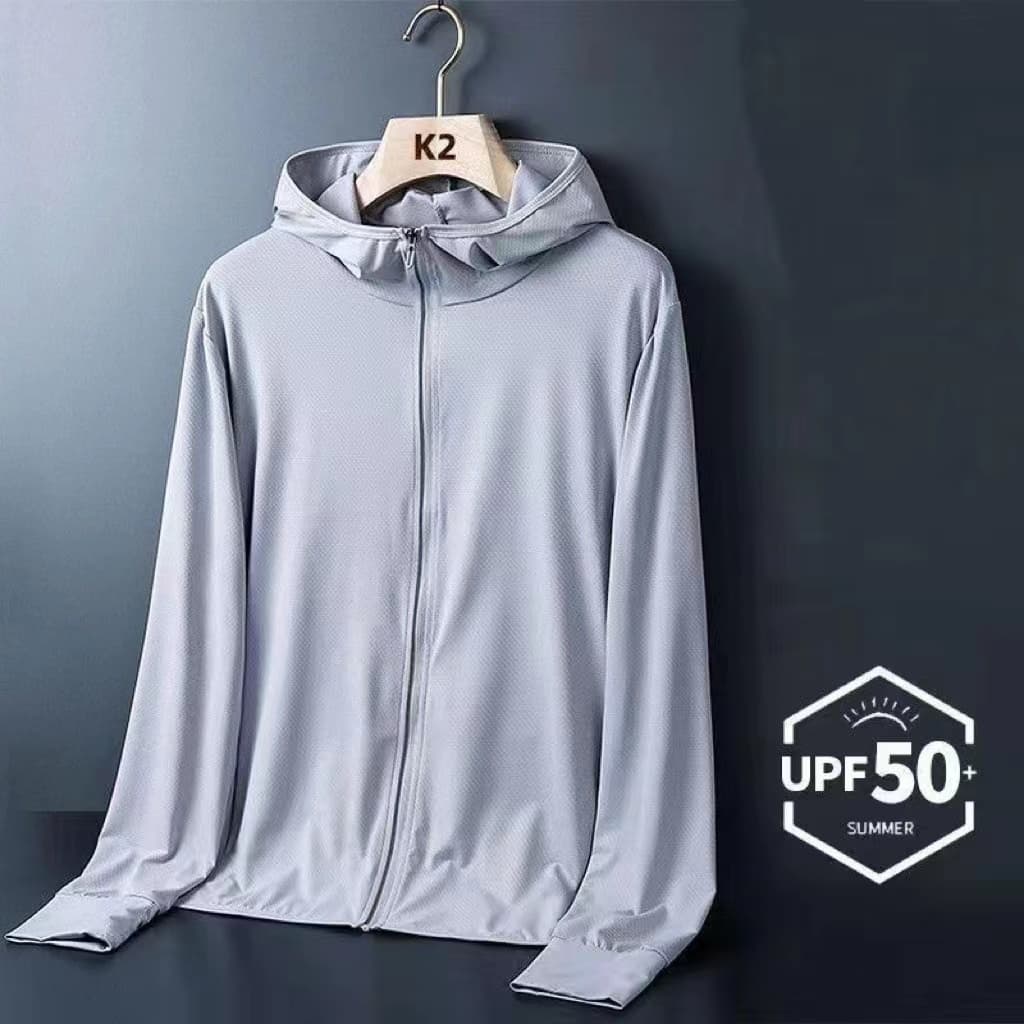 UPF50+เสื้อผ้าป้องกันแสงแดดผู้ชายและผู้หญิงรูปแบบใหม่บางป้องกันรังสียูวีระบายอากาศคลุมด้วยผ้ากลางแจ้งขี่จักรยานและแจ็คเก รูปที่ 3