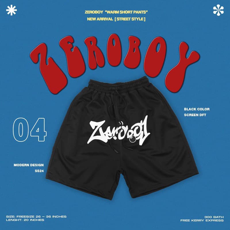 ZEROBOY - Warm Short Pants กางเกงวอร์มขาสั้น Street Style รูปที่ 5