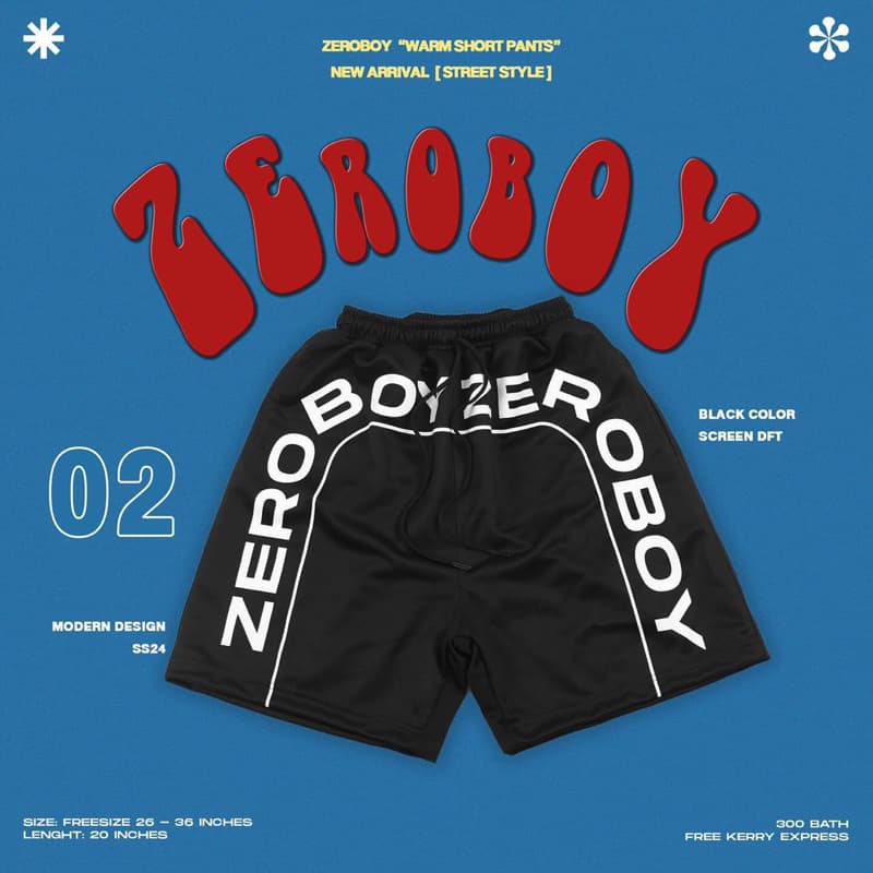 ZEROBOY - Warm Short Pants กางเกงวอร์มขาสั้น Street Style รูปที่ 3