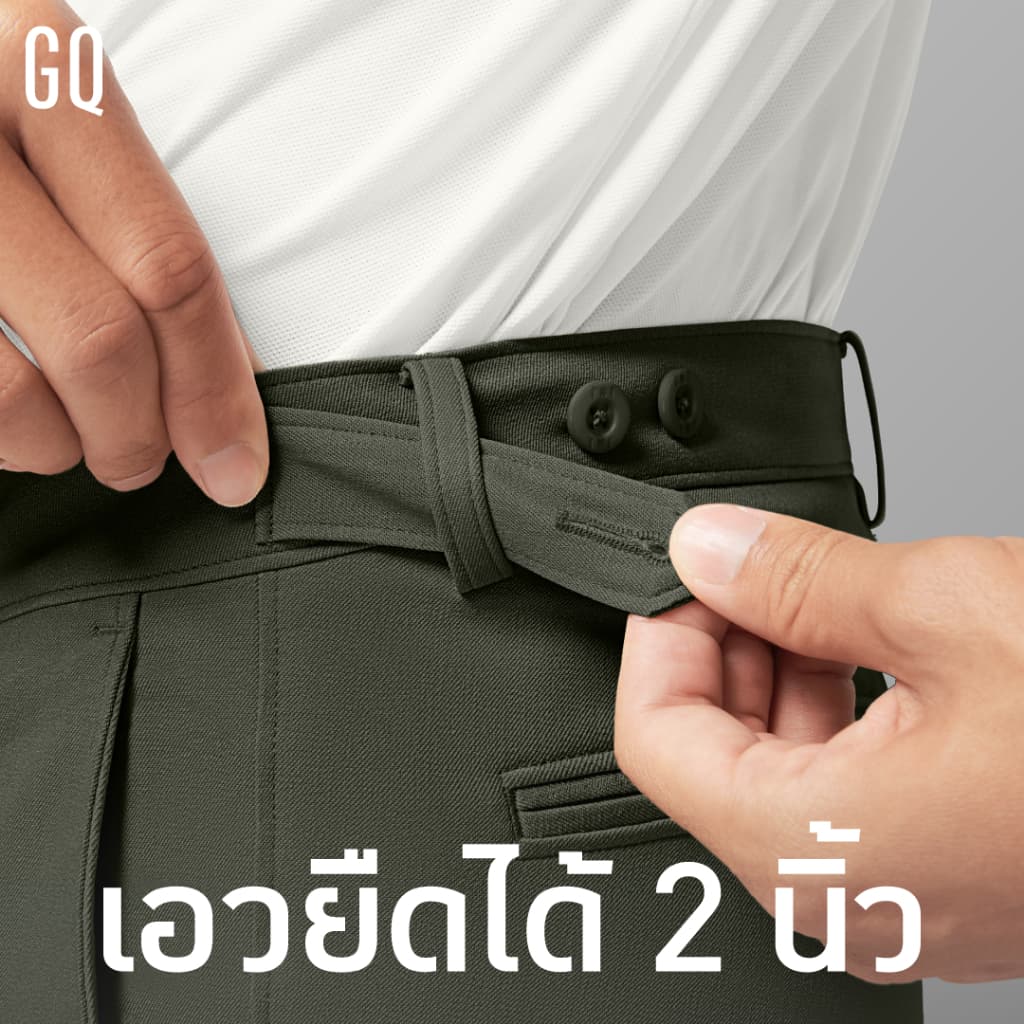 GQ Perfect Stretch Light Chino™ กางเกงชิโน ผ้ายืดเบาสบาย กางเกงขายาวสำหรับผู้ชาย สีเทาเข้ม รูปที่ 5