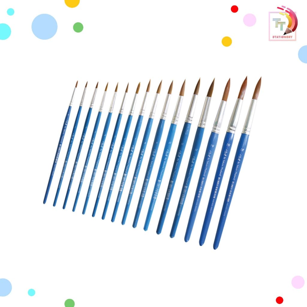 I-Paint พู่กัน รุ่น หัวพัด หัวกลม เบอร์ 0-18 รวมรุ่ม รูปที่ 2