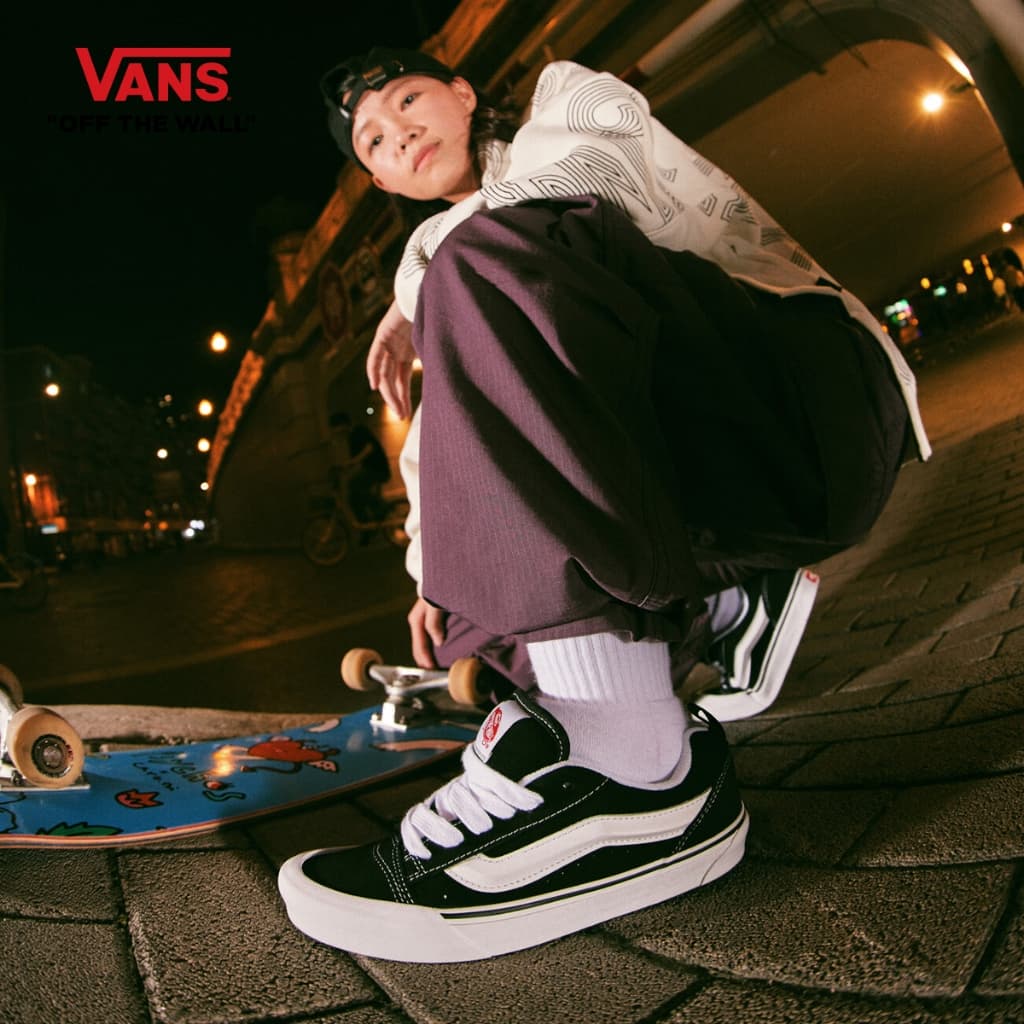 VANS KNU SKOOL - BLACK/TRUE WHITE รองเท้าผ้าใบ ชาย หญิง รูปที่ 7
