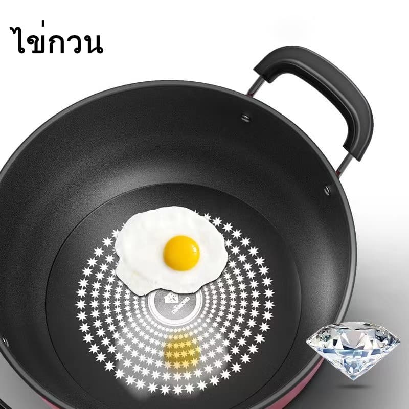 กระทะเคลือบ 30/32/34CM กระทะไม่ติด เคลือบหนาทนทาน กระทะเทฟล่อน ใช้ได้กับเตาทุกประเภท รูปที่ 8