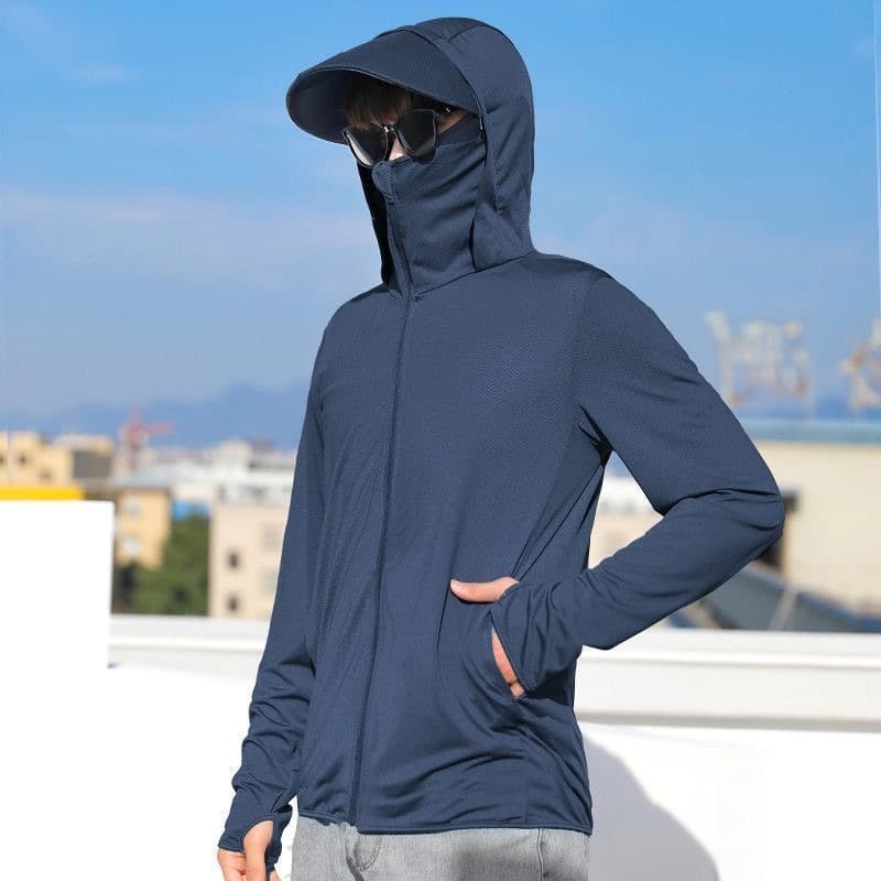 เสื้อแจ๊ตแก็ตผู้ชายแขนยาว มีฮู้ด ผ้าใส่สบายกันเเดด รุ่นFSY-2225 รูปที่ 2