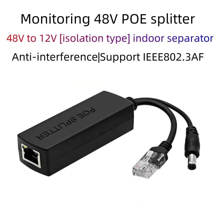 ตัวแยก POE 48v to 12v1A2A + LAN 10/100Mbps สำหรับใช้ร่วมกับ POE-B1210 Switch