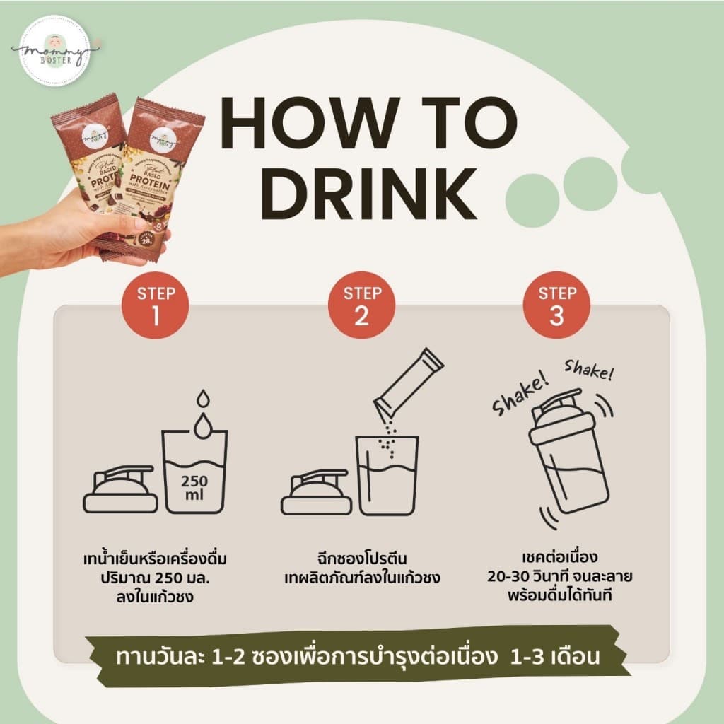 HOT !! Mommy Booster Protein 3X โปรตีนพรีเมียม บูสต์สำหรับคุณแม่เตรียมมีน้อง ตั้งครรภ์ และให้นม !! รูปที่ 6