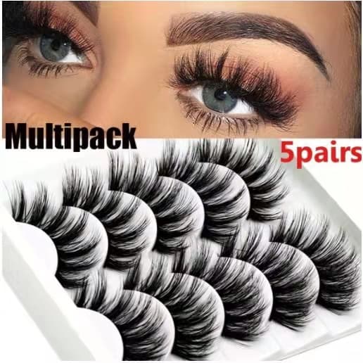 ขนตาปลอม หนา ฟู 3D 5 คู่ Mink Hair False Eyelashes รูปที่ 1