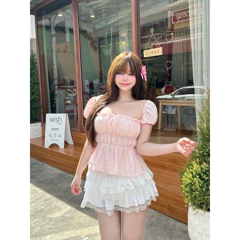 Levenn.bkk • Nanny Crop เสื้อแขนตุ๊กตา เนื้อผ้ามีแท็กเจอร์ ทรงสวย รูปที่ 4