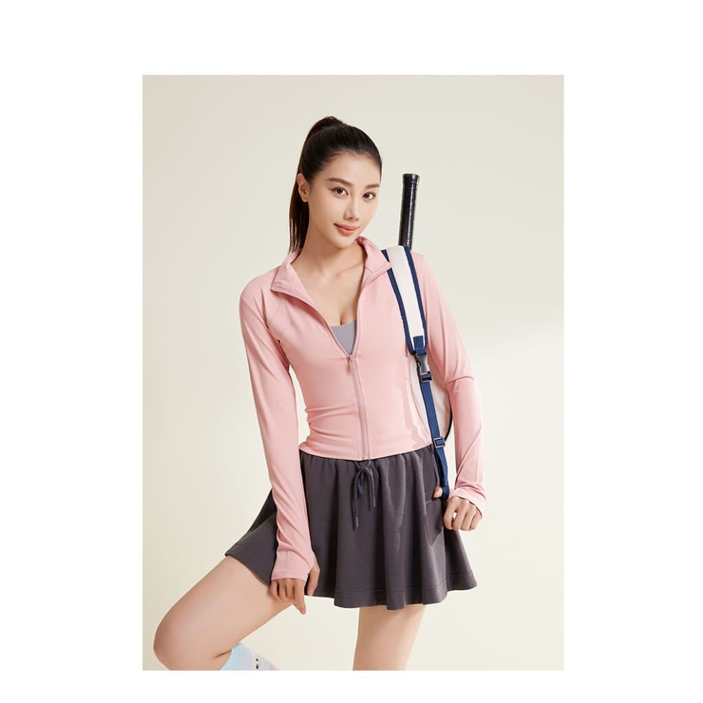 ArayaLady เสื้อกีฬาแจ็คเก็ตแขนยาวกันแดด เสื้อคลุมออกกำลังกายแขนยาว ผ้าดีทรงกระชับเข้ารูป YOGA-148 รูปที่ 9