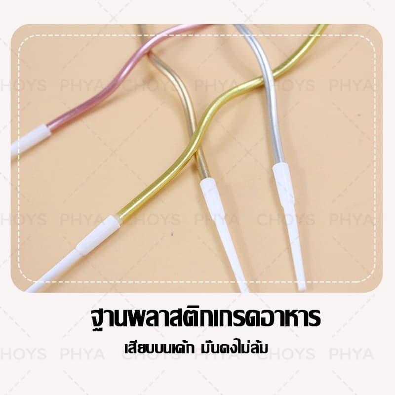 เทียนวันเกิด happy เทียนปักเค้กแบบเกลียวโค้ง *ราคาส่ง 4.49 บาท* ยกกล่อง 30/50/100ชิ้น รูปที่ 4
