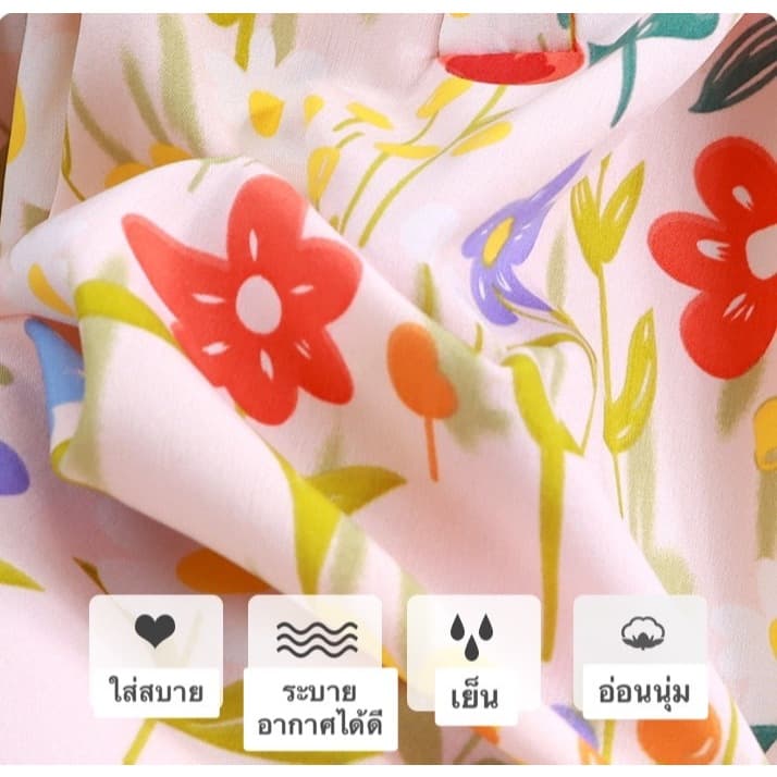 ชุดเดรสกระโปรงเด็กผู้หญิง ใส่คู่แม่ลูกได้ ไซส์ 80-160 ผ้าบางเบาระบายอากาศได้ดีไม่ร้อน รูปที่ 6